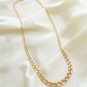 vintage goldsmith 18k solid gold heavy chain necklace Swedish hallmarks signed